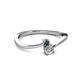 2 - Lucie 4.10 mm Bold Round London Blue Topaz and Lab Grown Diamond 2 Stone Promise Ring 