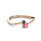 2 - Lucie 4.10 mm Bold Round London Blue Topaz and Pink Tourmaline 2 Stone Promise Ring 