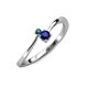 3 - Lucie 4.10 mm Bold Round London Blue Topaz and Blue Sapphire 2 Stone Promise Ring 