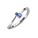 3 - Lucie 4.10 mm Bold Round London Blue Topaz and Tanzanite 2 Stone Promise Ring 