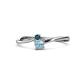 1 - Lucie 4.10 mm Bold Round London Blue Topaz and Aquamarine 2 Stone Promise Ring 