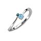 3 - Lucie 4.10 mm Bold Round London Blue Topaz and Blue Topaz 2 Stone Promise Ring 