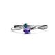 1 - Lucie 4.10 mm Bold Round London Blue Topaz and Iolite 2 Stone Promise Ring 