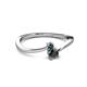 2 - Lucie 4.10 mm Bold Round London Blue Topaz and Black Diamond 2 Stone Promise Ring 