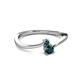 2 - Lucie 4.10 mm Bold Round London Blue Topaz 2 Stone Promise Ring 