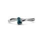 1 - Lucie 4.10 mm Bold Round London Blue Topaz and Blue Diamond 2 Stone Promise Ring 