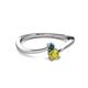2 - Lucie 4.10 mm Bold Round London Blue Topaz and Yellow Diamond 2 Stone Promise Ring 