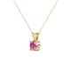 2 - Jassiel 5.00 mm Round Lab Created Pink Sapphire Double Bail Solitaire Pendant Necklace 