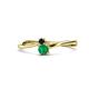 1 - Lucie 4.10 mm Bold Round Black Diamond and Emerald 2 Stone Promise Ring 