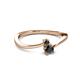2 - Lucie 4.10 mm Bold Round Black Diamond 2 Stone Promise Ring 