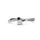 1 - Lucie 4.10 mm Bold Round Black Diamond and White Sapphire 2 Stone Promise Ring 