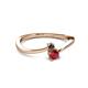 2 - Lucie 4.10 mm Bold Round Black Diamond and Ruby 2 Stone Promise Ring 