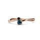 1 - Lucie 4.10 mm Bold Round Black and Blue Diamond 2 Stone Promise Ring 