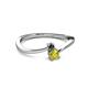 2 - Lucie 4.10 mm Bold Round Black and Yellow Diamond 2 Stone Promise Ring 
