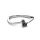 2 - Lucie 4.10 mm Bold Round Black Diamond 2 Stone Promise Ring 