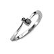 3 - Lucie 4.10 mm Bold Round Black Diamond 2 Stone Promise Ring 