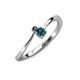 3 - Lucie 4.10 mm Bold Round Black and Blue Diamond 2 Stone Promise Ring 