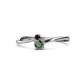 1 - Lucie 4.10 mm Bold Round Black Diamond and Lab Created Alexandrite 2 Stone Promise Ring 