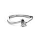 2 - Lucie 4.10 mm Bold Round Black Diamond and Lab Grown White Diamond 2 Stone Promise Ring 