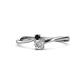 1 - Lucie 4.10 mm Bold Round Black and White Diamond 2 Stone Promise Ring 