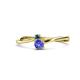 1 - Lucie 4.10 mm Bold Round Blue Diamond and Tanzanite 2 Stone Promise Ring 