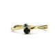 1 - Lucie 4.10 mm Bold Round Blue and Black Diamond 2 Stone Promise Ring 