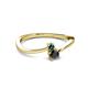 2 - Lucie 4.10 mm Bold Round Blue and Black Diamond 2 Stone Promise Ring 