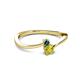 2 - Lucie 4.10 mm Bold Round Blue and Yellow Diamond 2 Stone Promise Ring 