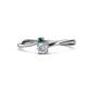 1 - Lucie 4.10 mm Bold Round Blue Diamond and Lab Grown White Diamond 2 Stone Promise Ring 