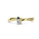 1 - Lucie 4.10 mm Bold Round Blue and White Diamond 2 Stone Promise Ring 