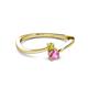 2 - Lucie 4.10 mm Bold Round Yellow Diamond and Pink Sapphire 2 Stone Promise Ring 