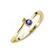 3 - Lucie 4.10 mm Bold Round Yellow Diamond and Iolite 2 Stone Promise Ring 