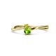 1 - Lucie 4.10 mm Bold Round Yellow Diamond and Peridot 2 Stone Promise Ring 