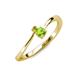 3 - Lucie 4.10 mm Bold Round Yellow Diamond and Peridot 2 Stone Promise Ring 