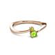 2 - Lucie 4.10 mm Bold Round Yellow Diamond and Peridot 2 Stone Promise Ring 