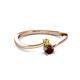 2 - Lucie 4.10 mm Bold Round Yellow Diamond and Red Garnet 2 Stone Promise Ring 