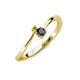 3 - Lucie 4.10 mm Bold Round Yellow and Black Diamond 2 Stone Promise Ring 