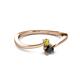 2 - Lucie 4.10 mm Bold Round Yellow and Black Diamond 2 Stone Promise Ring 