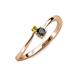 3 - Lucie 4.10 mm Bold Round Yellow and Black Diamond 2 Stone Promise Ring 