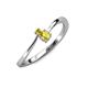 3 - Lucie 4.10 mm Bold Round Yellow Diamond and Yellow Sapphire 2 Stone Promise Ring 