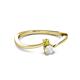 2 - Lucie 4.10 mm Bold Round Yellow Diamond and White Sapphire 2 Stone Promise Ring 