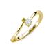 3 - Lucie 4.10 mm Bold Round Yellow Diamond and White Sapphire 2 Stone Promise Ring 