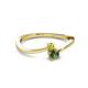 2 - Lucie 4.10 mm Bold Round Yellow Diamond and Lab Created Alexandrite 2 Stone Promise Ring 