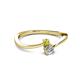 2 - Lucie 4.10 mm Bold Round Yellow and White Diamond 2 Stone Promise Ring 