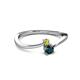 2 - Lucie 4.10 mm Bold Round Yellow Diamond and London Blue Topaz 2 Stone Promise Ring 