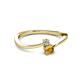 2 - Lucie 4.10 mm Bold Round Citrine and Lab Grown Diamond 2 Stone Promise Ring 