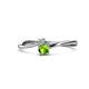 1 - Lucie 4.10 mm Bold Round Peridot and Lab Grown Diamond 2 Stone Promise Ring 