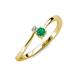 3 - Lucie 4.10 mm Bold Round Emerald and Lab Grown Diamond 2 Stone Promise Ring 