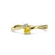 1 - Lucie 4.10 mm Bold Round Yellow Sapphire and Lab Grown Diamond 2 Stone Promise Ring 