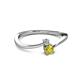 2 - Lucie 4.10 mm Bold Round Yellow Diamond and Lab Grown Diamond 2 Stone Promise Ring 